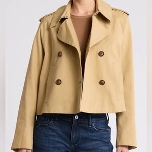 Rag & Bone Tan Cropped Trench Double-Breasted Coat